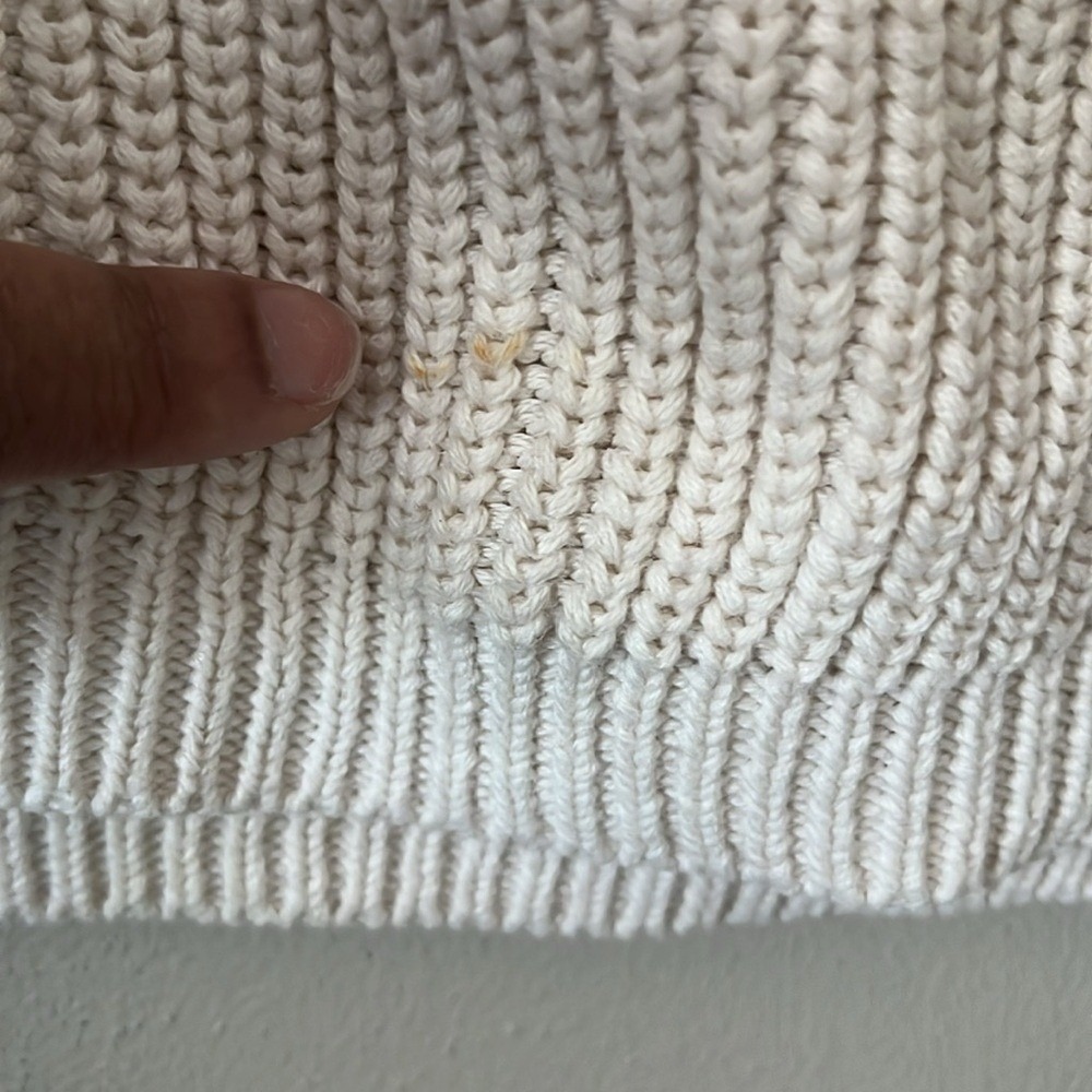 BODEN Quarter Zip Sweater Side Stripe Men XL Cream Cotton Ribbed Pullover - Picture 5 of 9